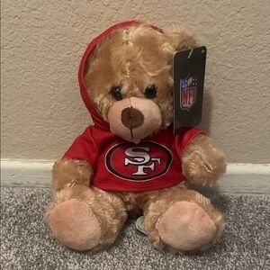 San Francisco 49ers Teddy Bear with Red Hoodie NWT